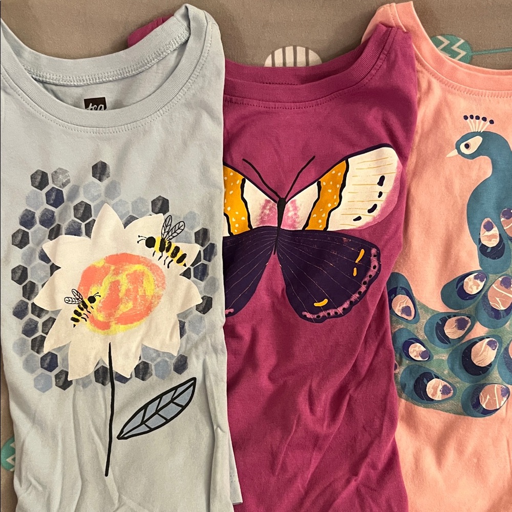 Tea Collection Long Sleeve Tees - Blue, Purple, Pink